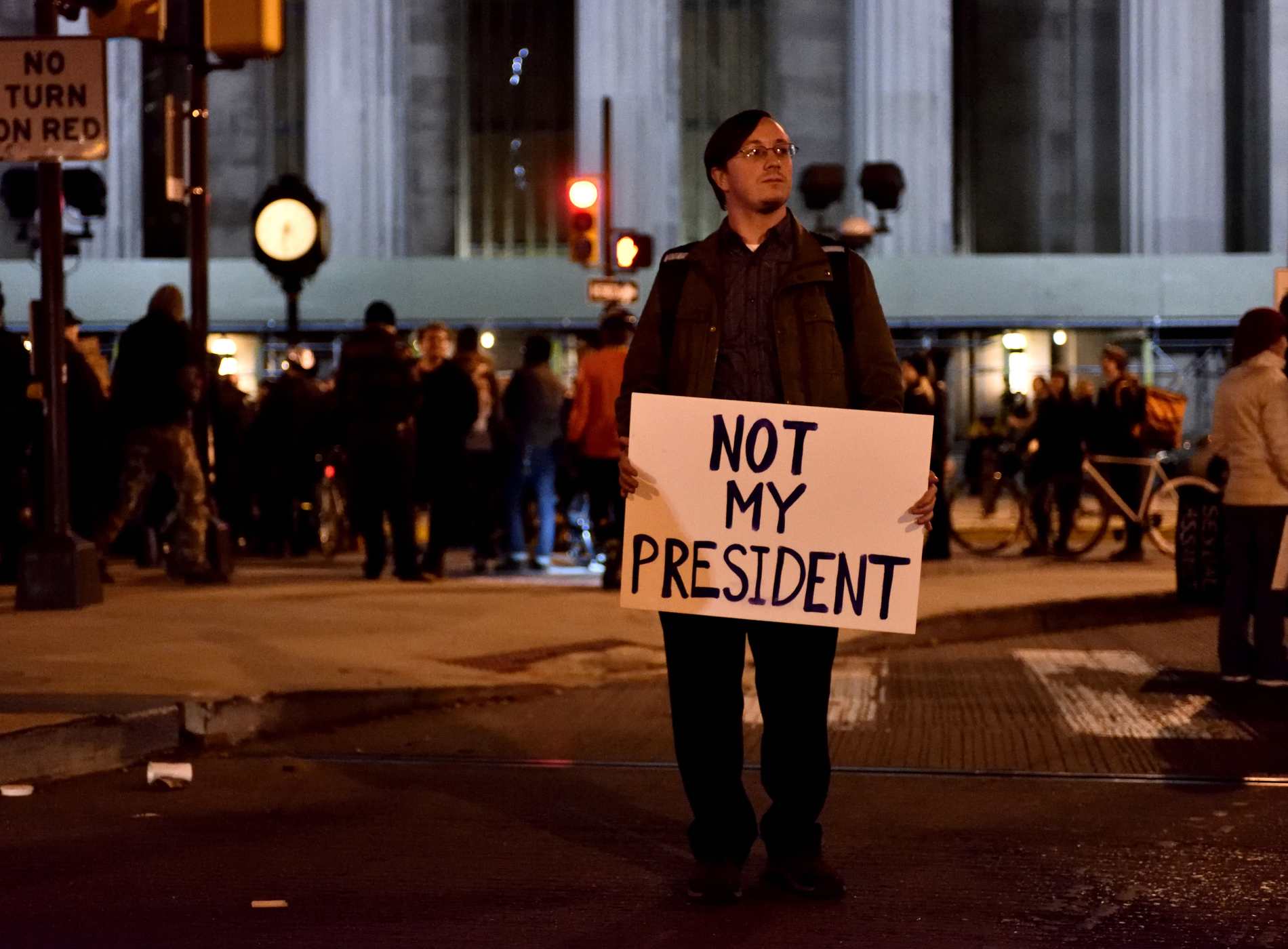 1.000 protest the results of the 2016 U.S. Elections during a second consecutive day of Anti-Trump demonstrations in Center City, Philadelphia, PA.