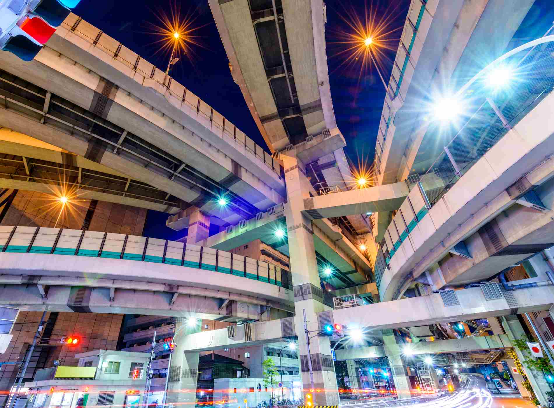 Tokyo, Japan cityscape and expressway junction.