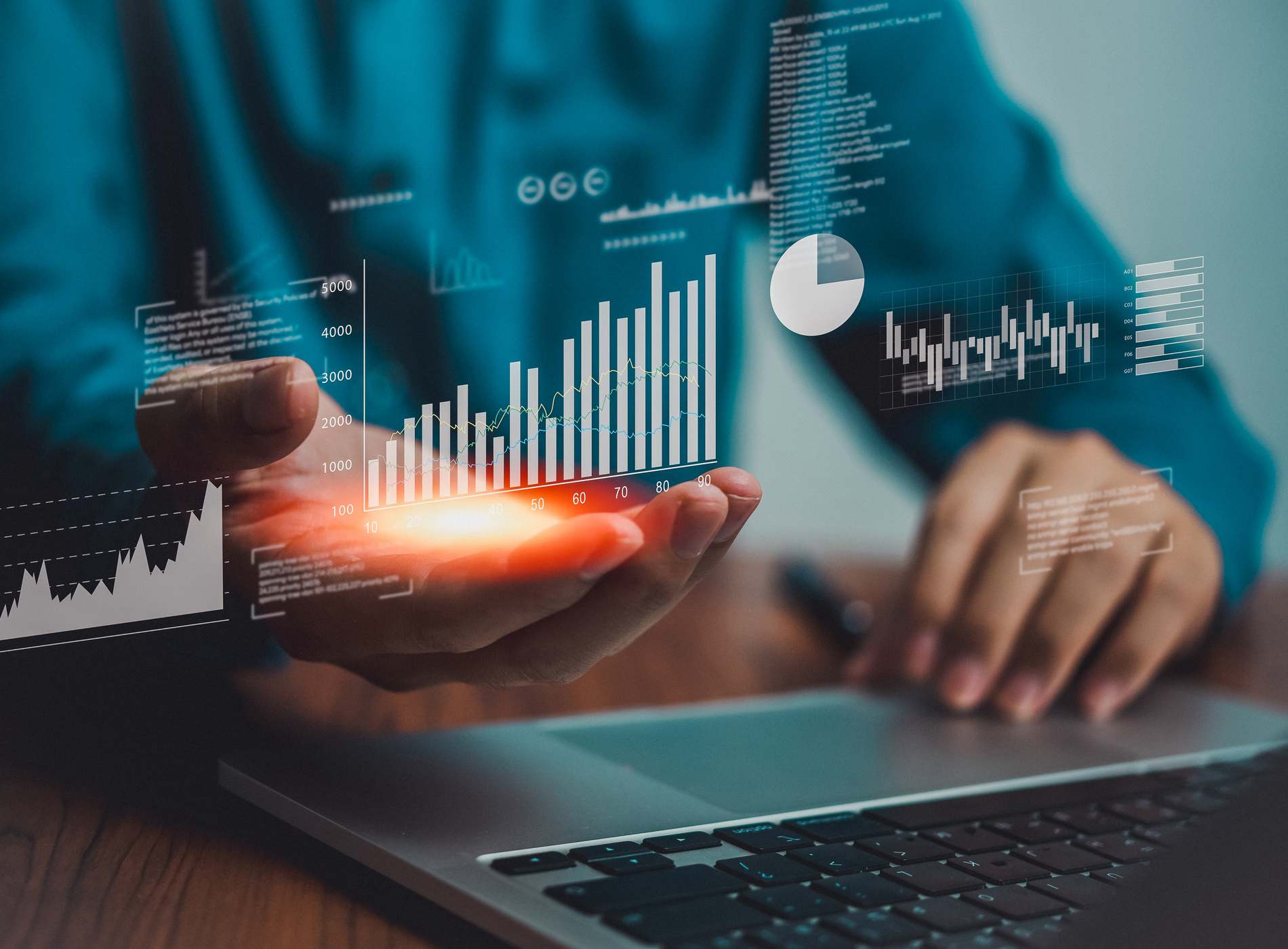 dashboard Big data diagram graph virtual screen. economic analysis and investment finance and marketing business intelligence (BI) concept.